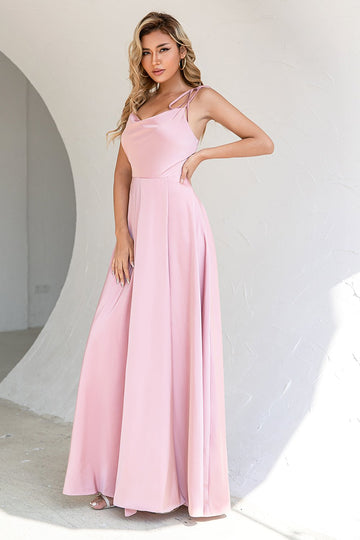 Blush Spaghetti Straps Abito Lungo Prom con Spacco